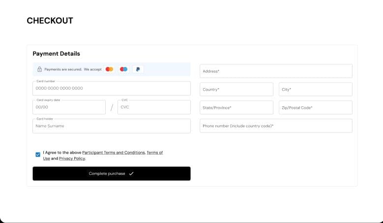 Hosted checkout pages