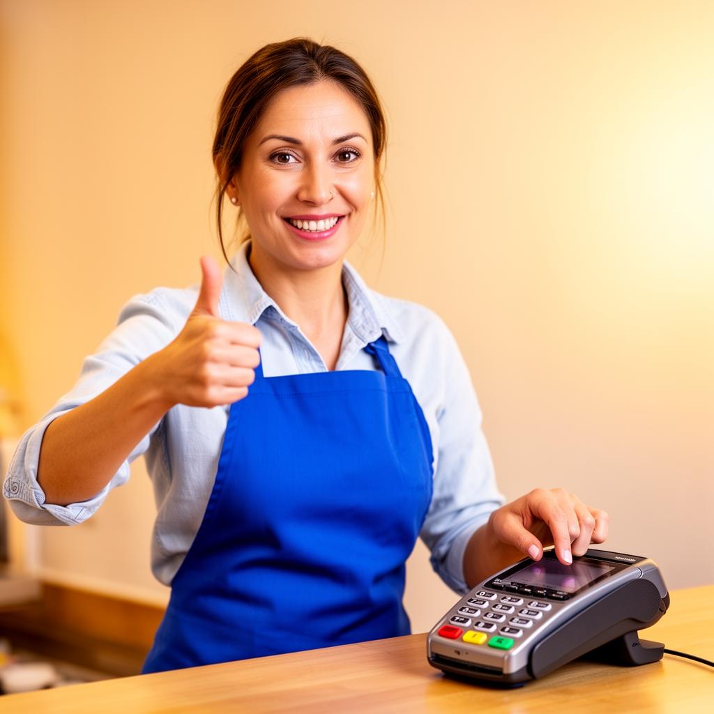 Merchant using payment terminal
